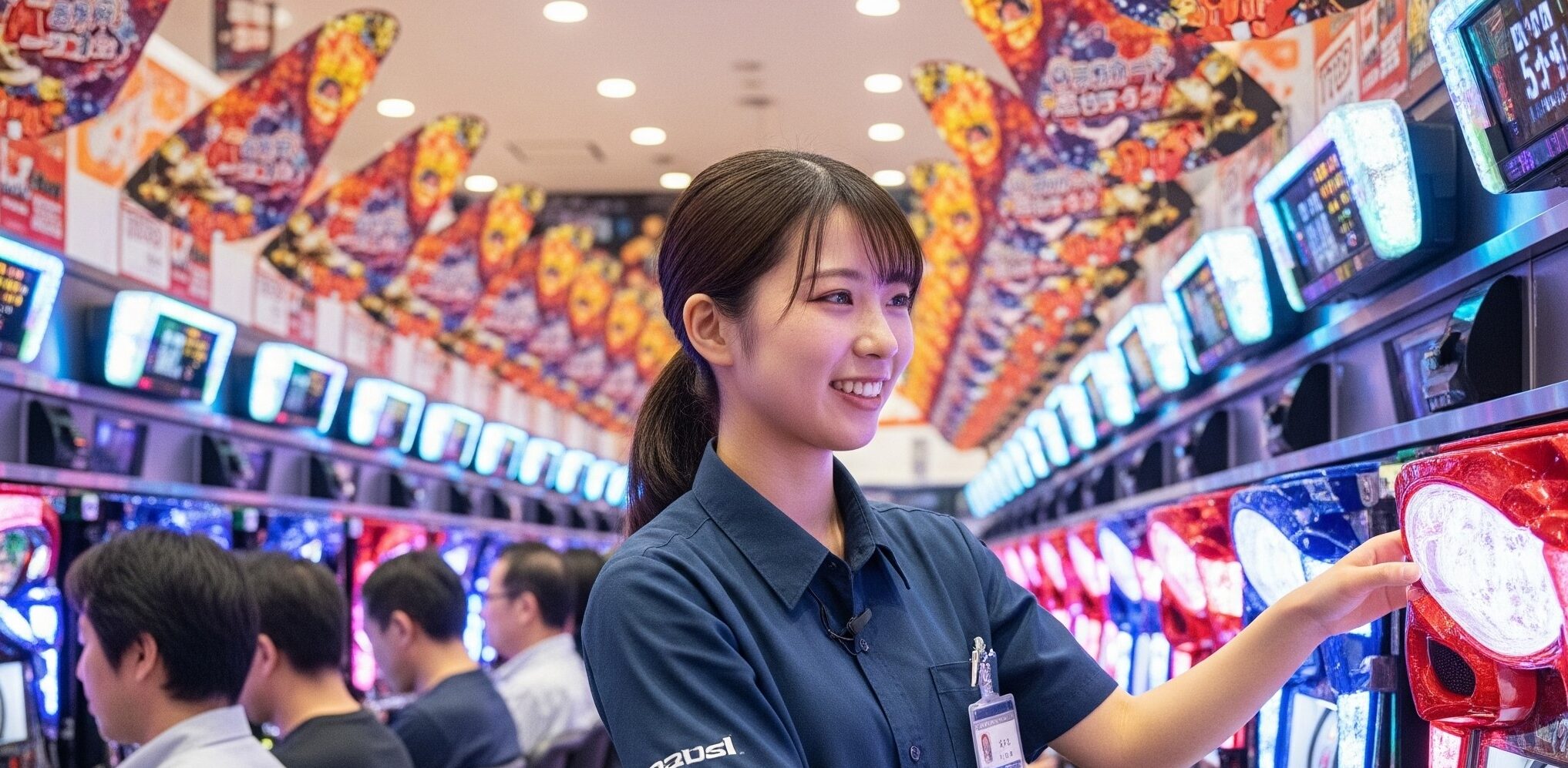 活気あるパチンコホールで働くスタッフのイメージ